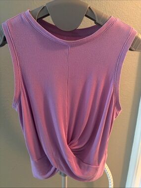 All in Motion Women's Sleeveless Twist-Front Ribbed Tank Top - Pink